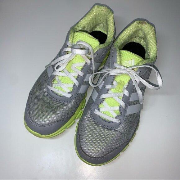 Adidas Running Shoes Neon Yellow White Grey Workout Sneakers Size 7.5 US Women’s - Picture 4 of 9
